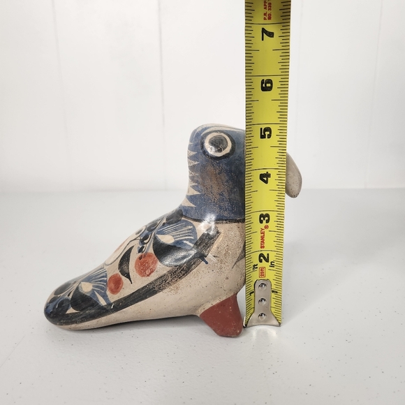 Vintage Mexican Tonala Bird Hand Painted Ceramic Pottery Ornament Birds Boho - Picture 8 of 8